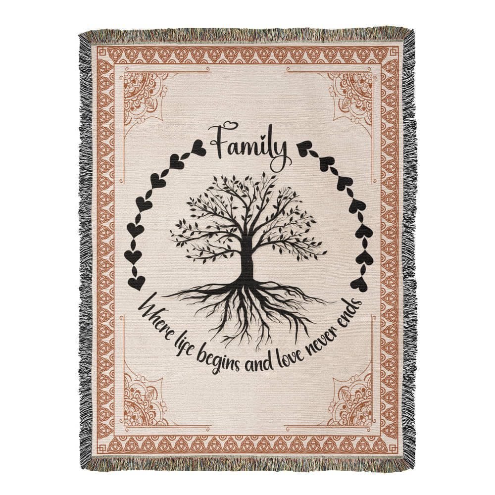 Family Roots, Celtic Tree Woven Blanket